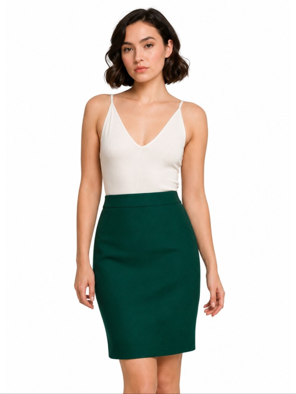 J. Crew Forrest Green Wool Blend Mini Pencil Skirt